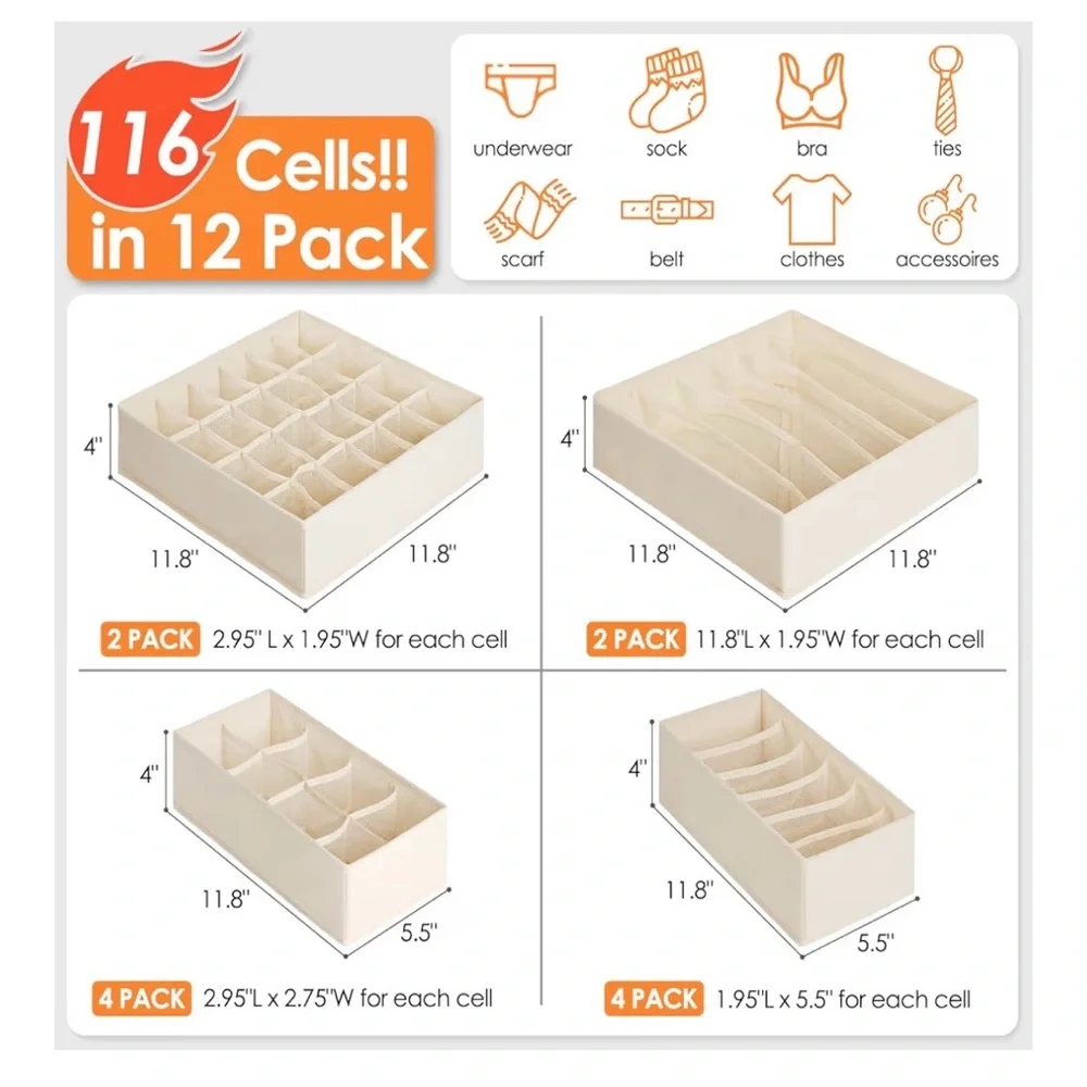 Elegant Beige Drawer Organizer Set (A210)